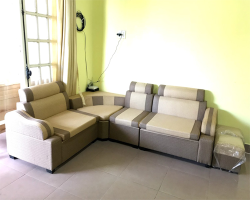 Sofa Nỉ Màu Vàng Xám